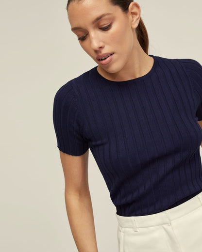 Sasha Crew Neck Rib Knit