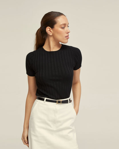 Sasha Crew Neck Rib Knit