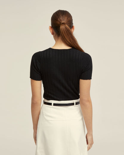 Sasha Crew Neck Rib Knit