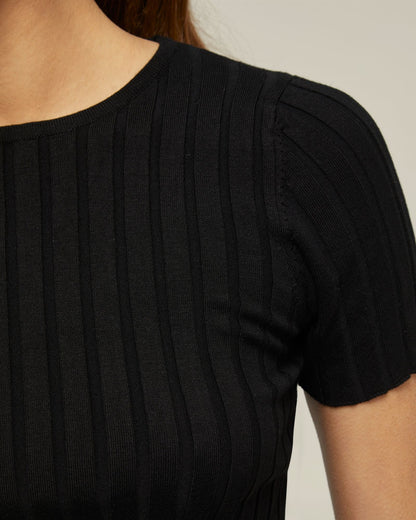 Sasha Crew Neck Rib Knit