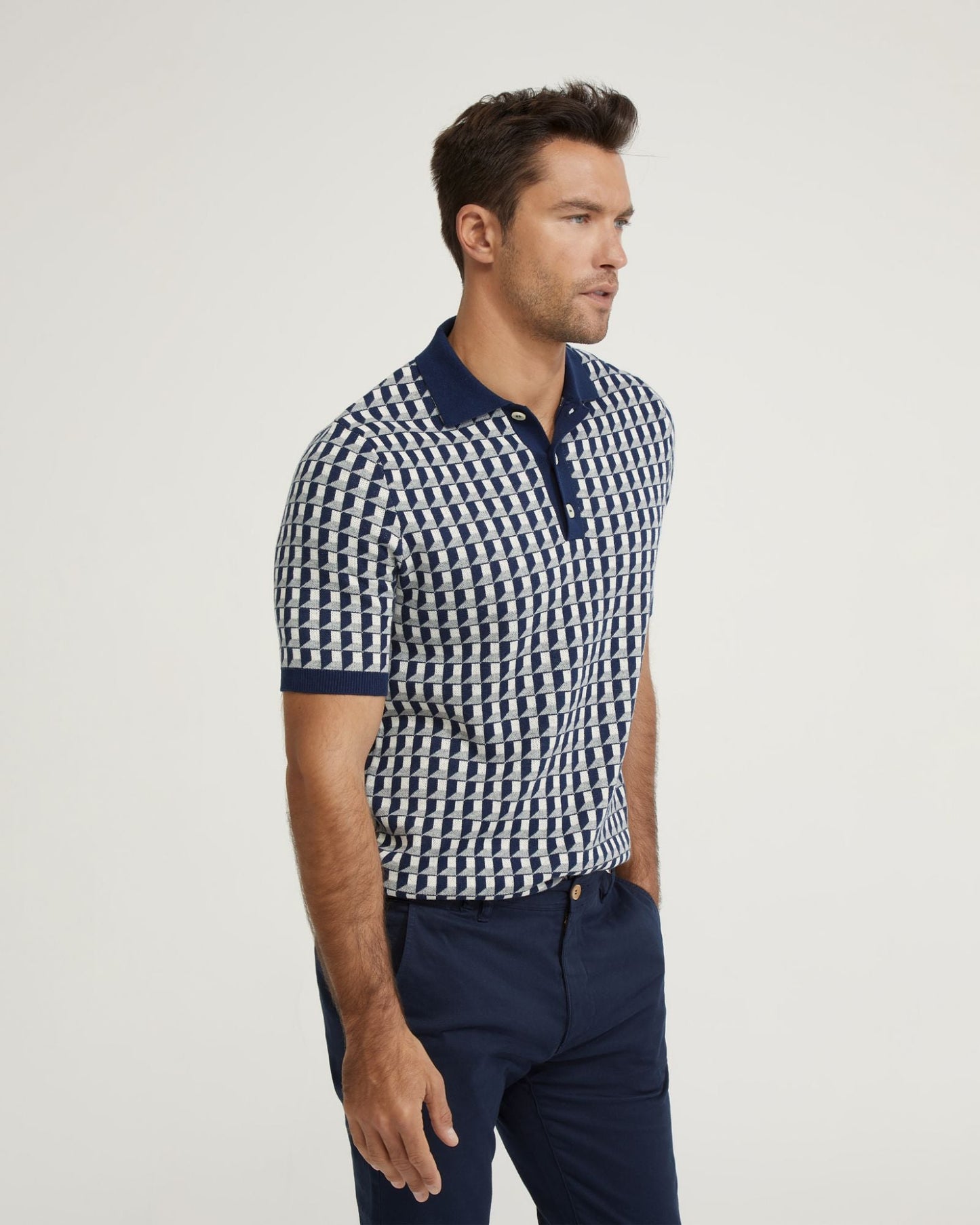 Louis Jacquard Knitted Polo