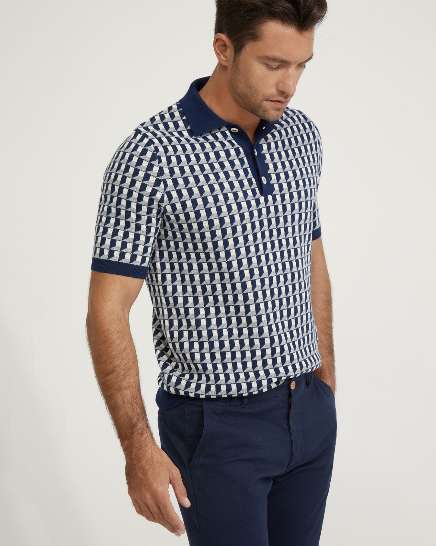 Louis Jacquard Knitted Polo