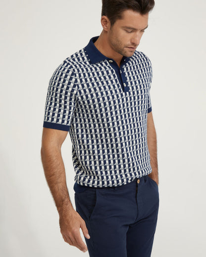 Louis Jacquard Knitted Polo
