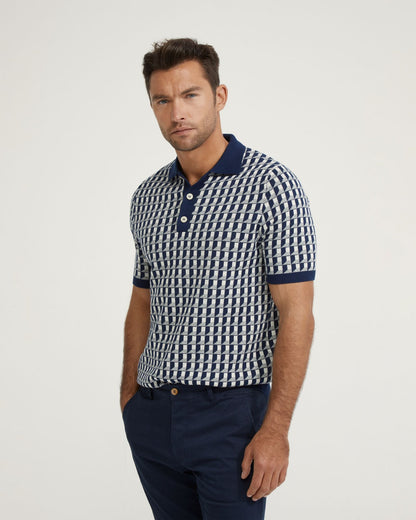 Louis Jacquard Knitted Polo
