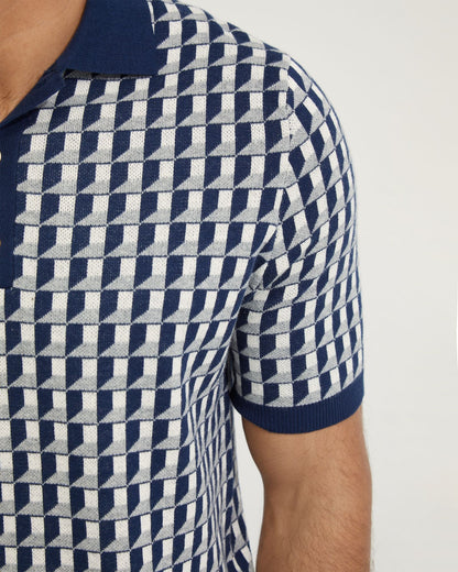 Louis Jacquard Knitted Polo