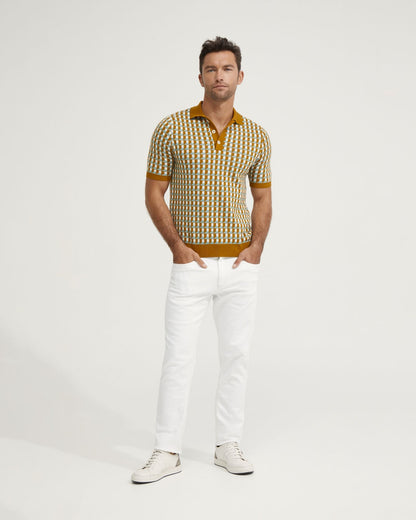 Louis Jacquard Knitted Polo