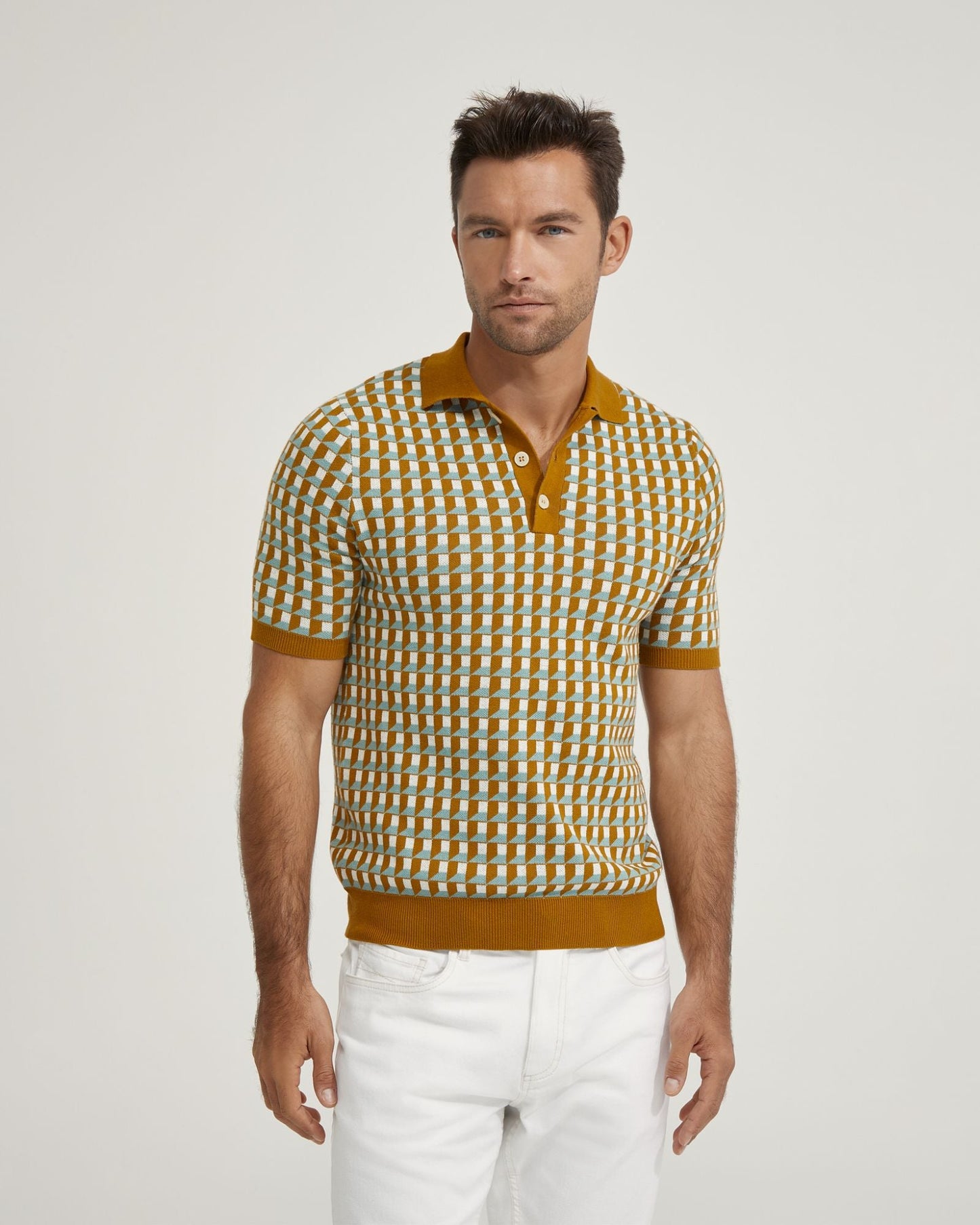 Louis Jacquard Knitted Polo