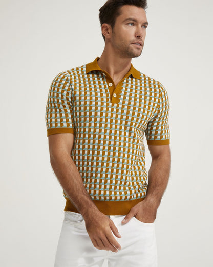 Louis Jacquard Knitted Polo