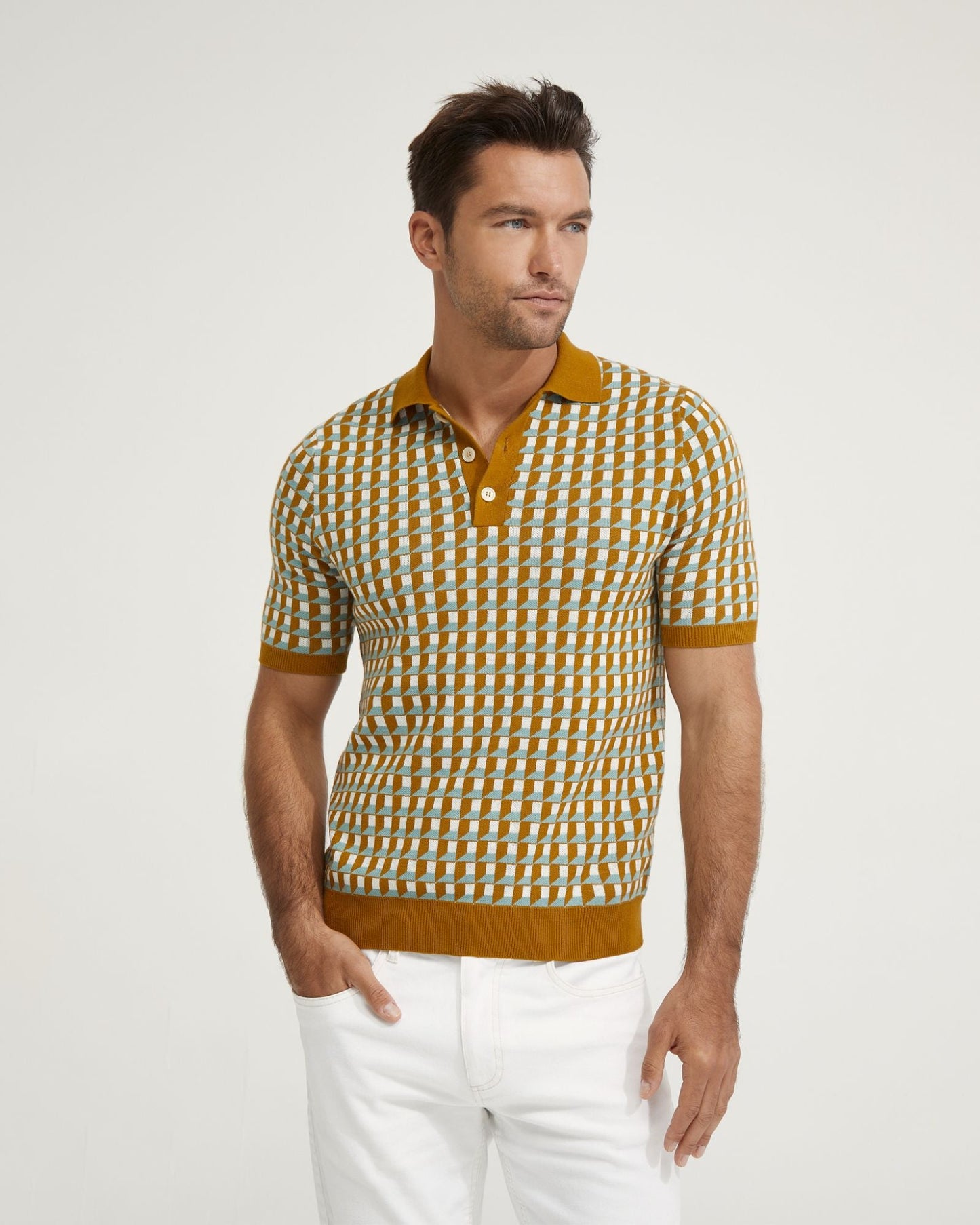 Louis Jacquard Knitted Polo