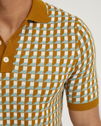 Louis Jacquard Knitted Polo