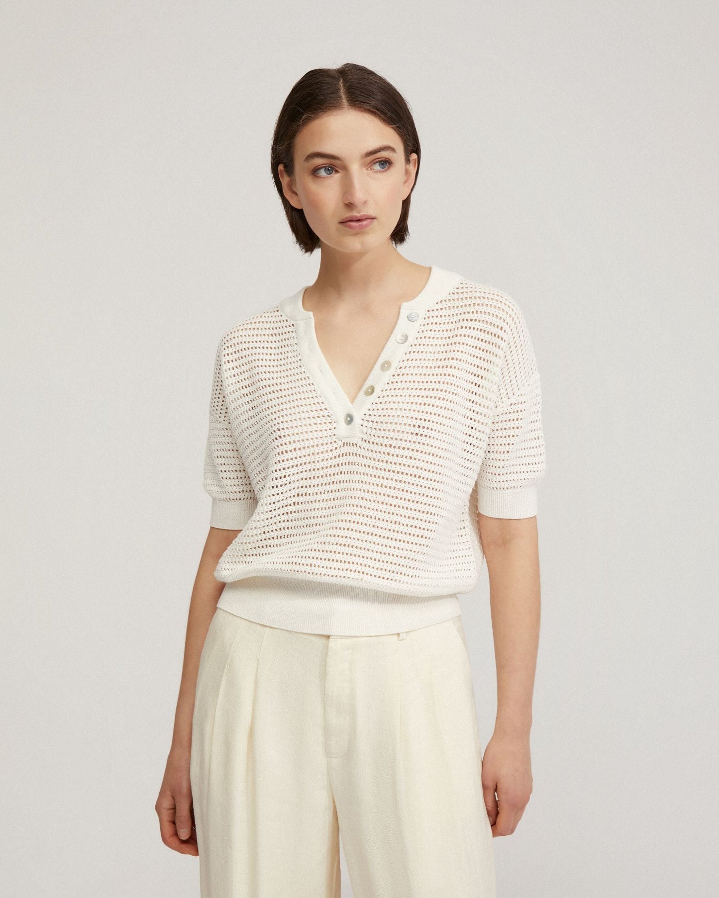 Gita Knitted Button Top