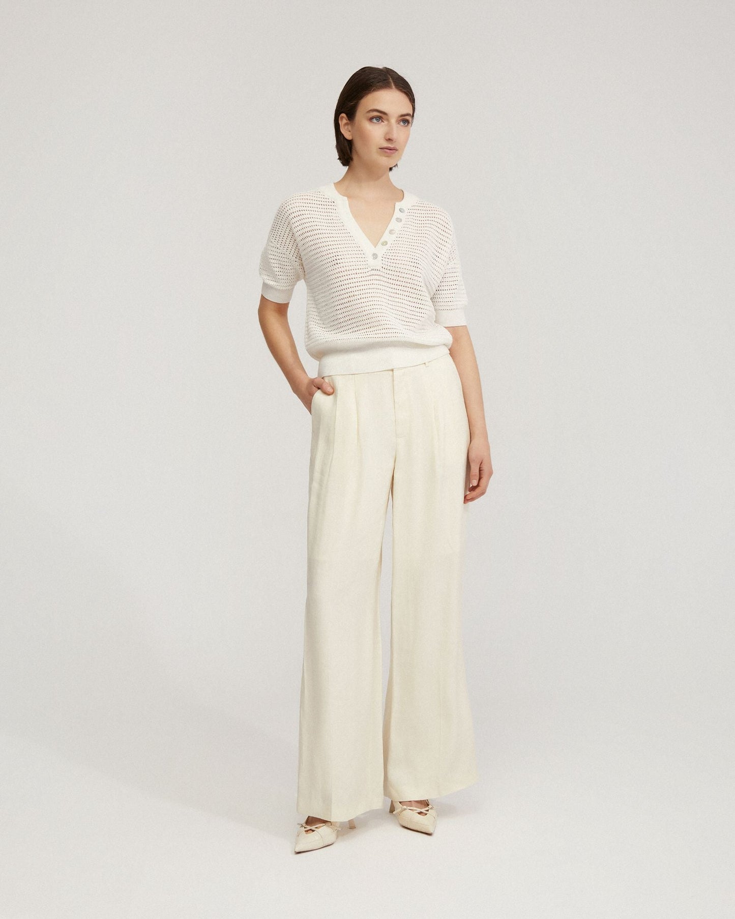 Gita Knitted Button Top