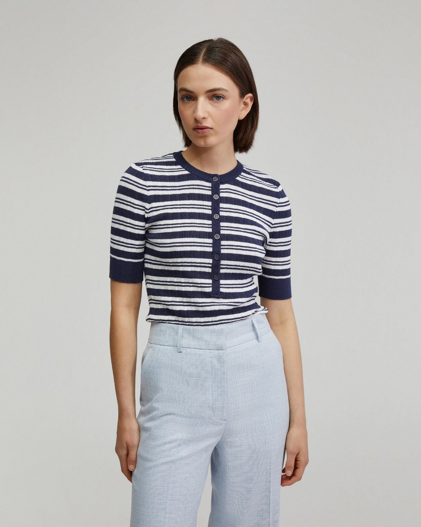 Maja Striped Button Knit