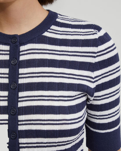 Maja Striped Button Knit