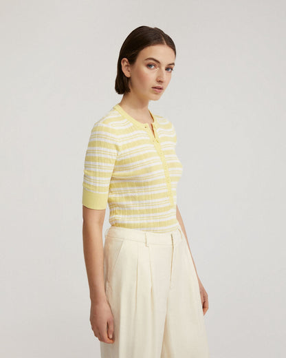 Maja Striped Button Knit