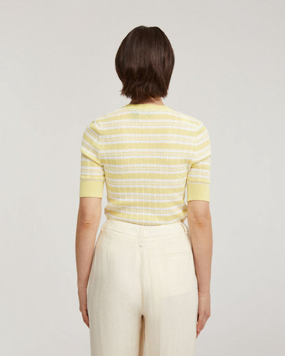 Maja Striped Button Knit