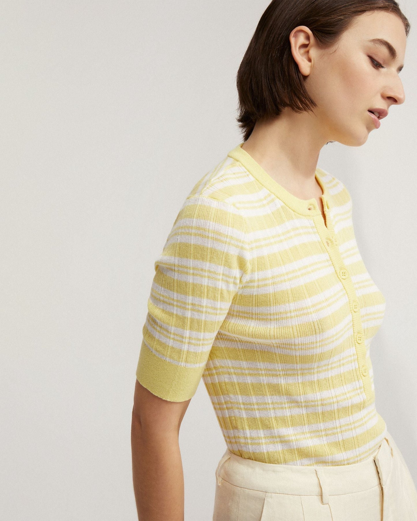 Maja Striped Button Knit