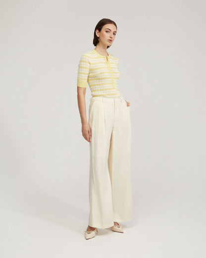Maja Striped Button Knit