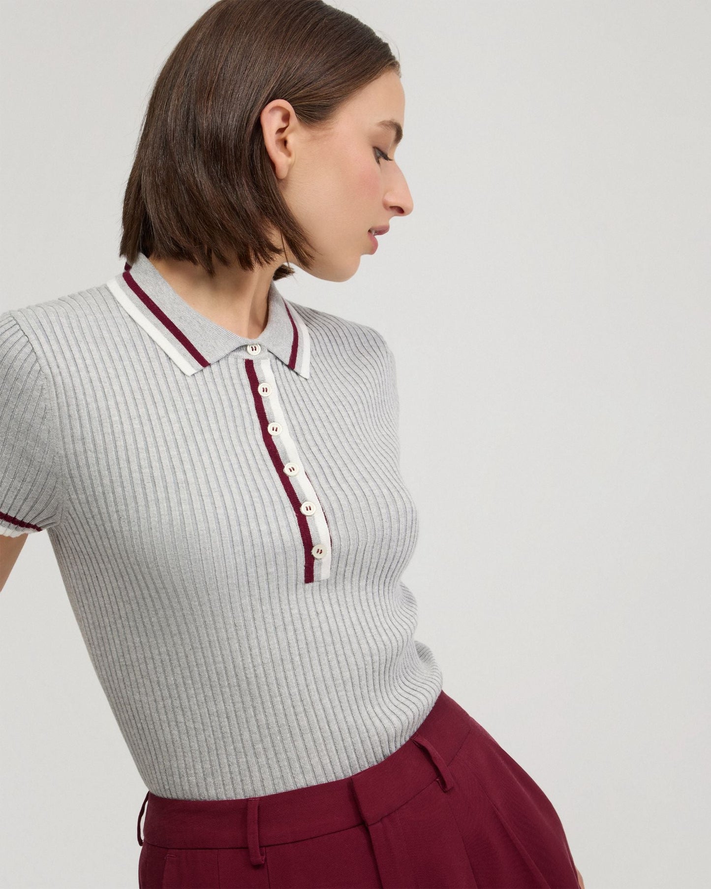 Pascale Rib Polo Top