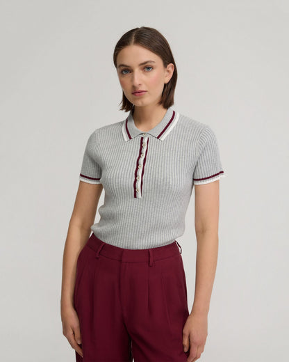 Pascale Rib Polo Top
