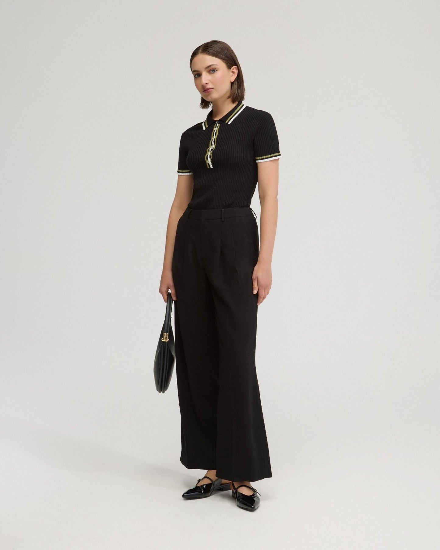 Pascale Rib Polo Top