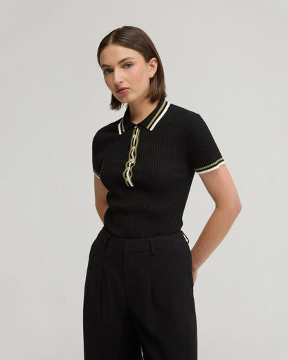 Pascale Rib Polo Top
