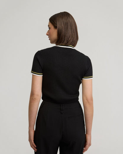 Pascale Rib Polo Top