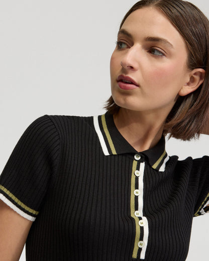 Pascale Rib Polo Top