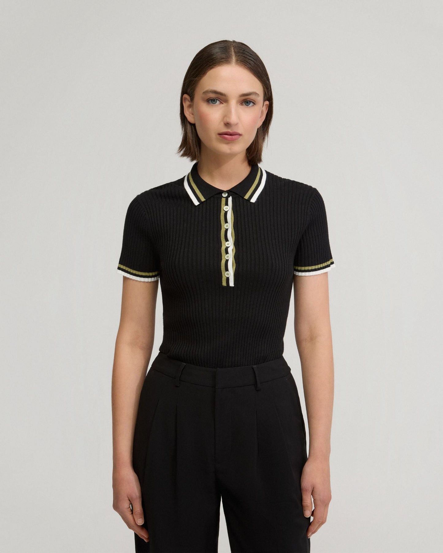 Pascale Rib Polo Top
