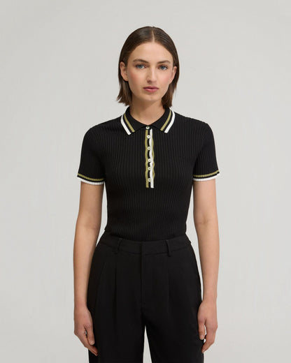 Pascale Rib Polo Top