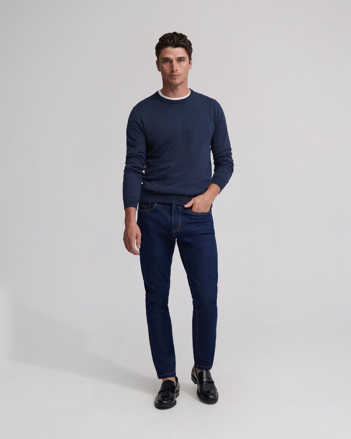 Crew Neck Cotton Cashmere Knit