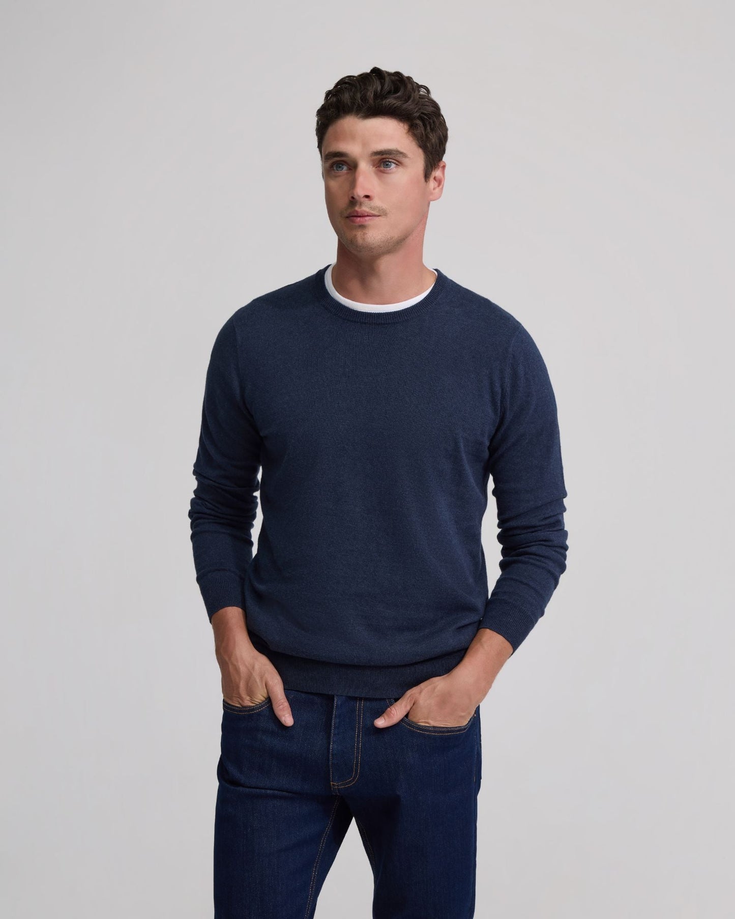 Crew Neck Cotton Cashmere Knit