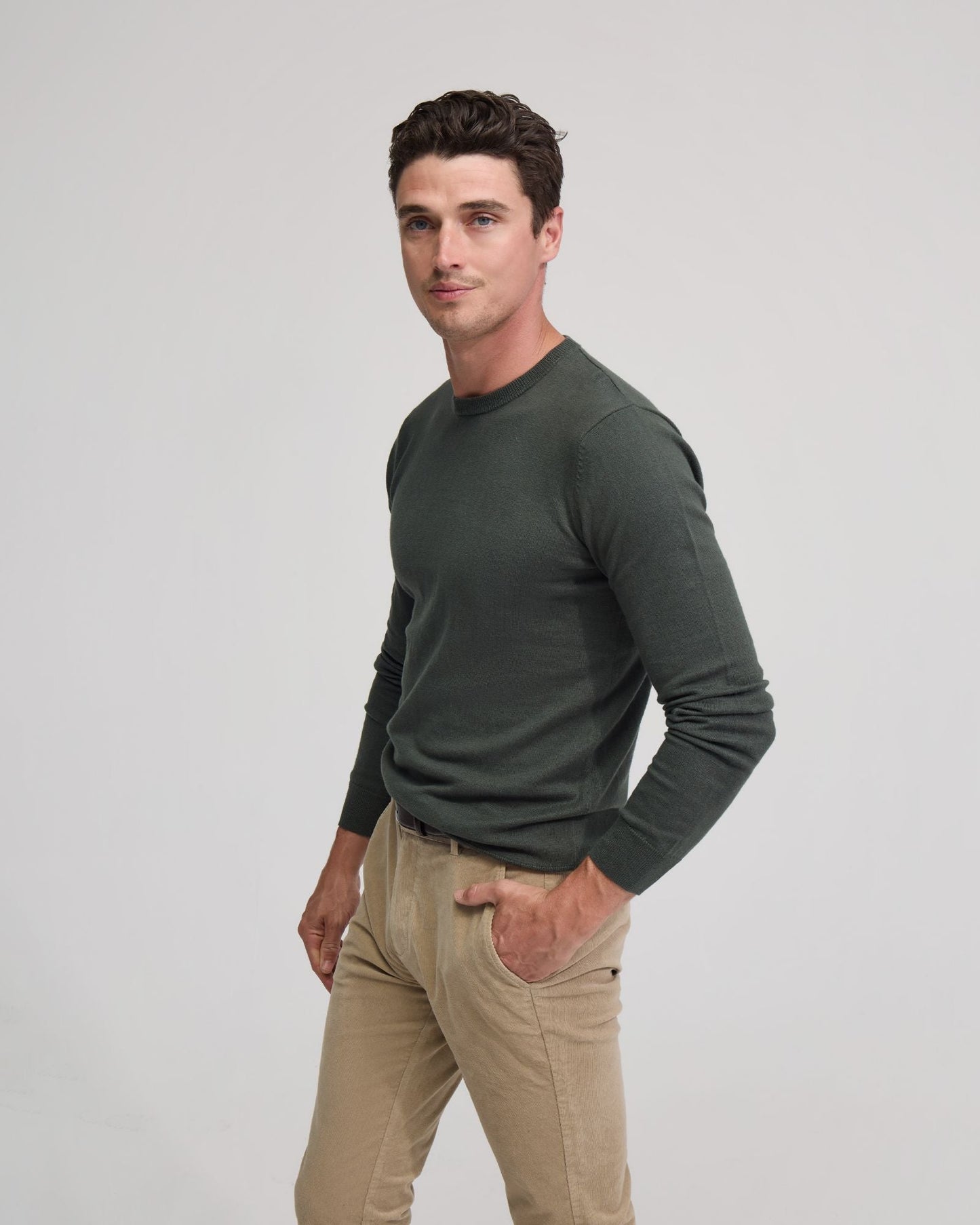 Crew Neck Cotton Cashmere Knit