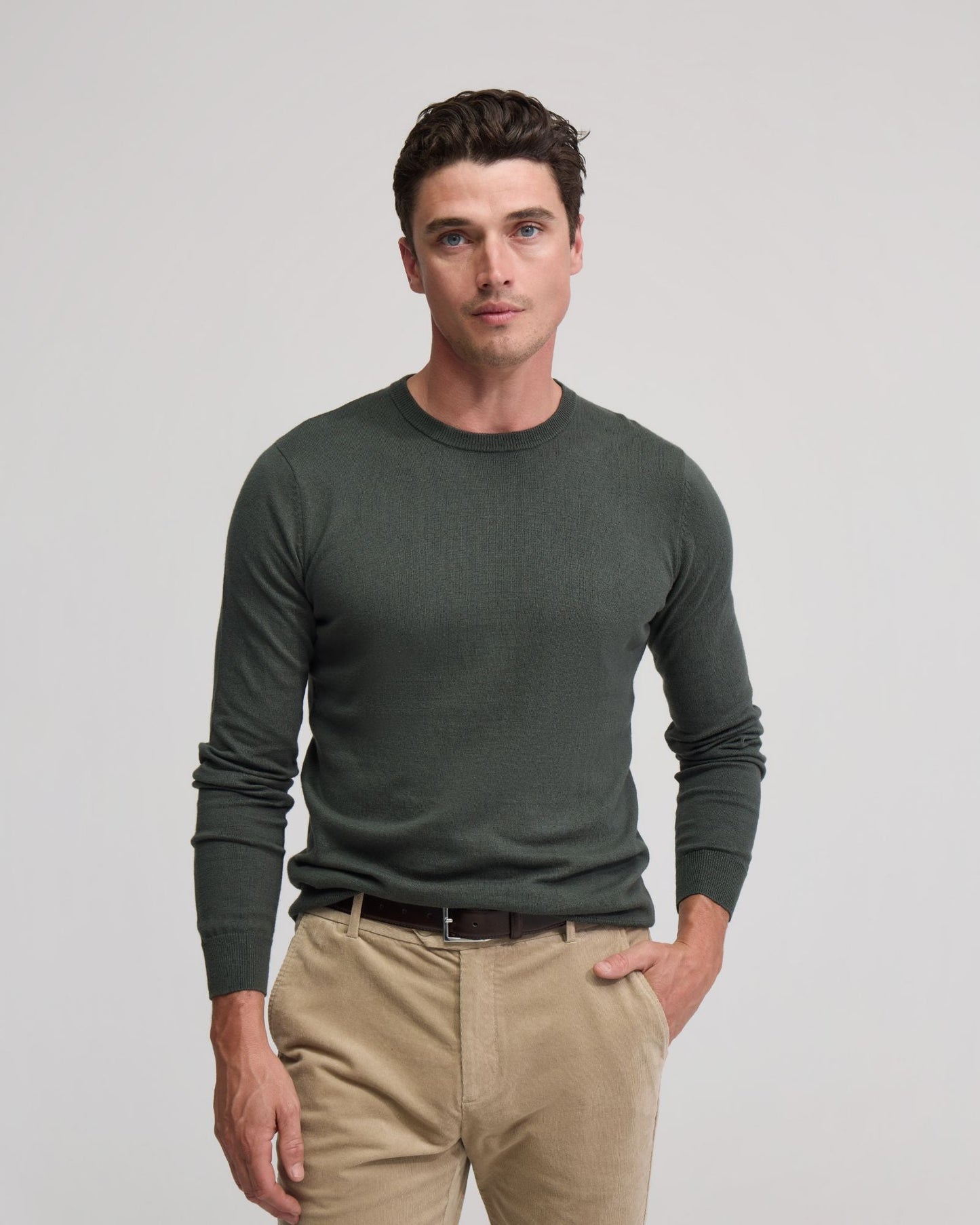 Crew Neck Cotton Cashmere Knit