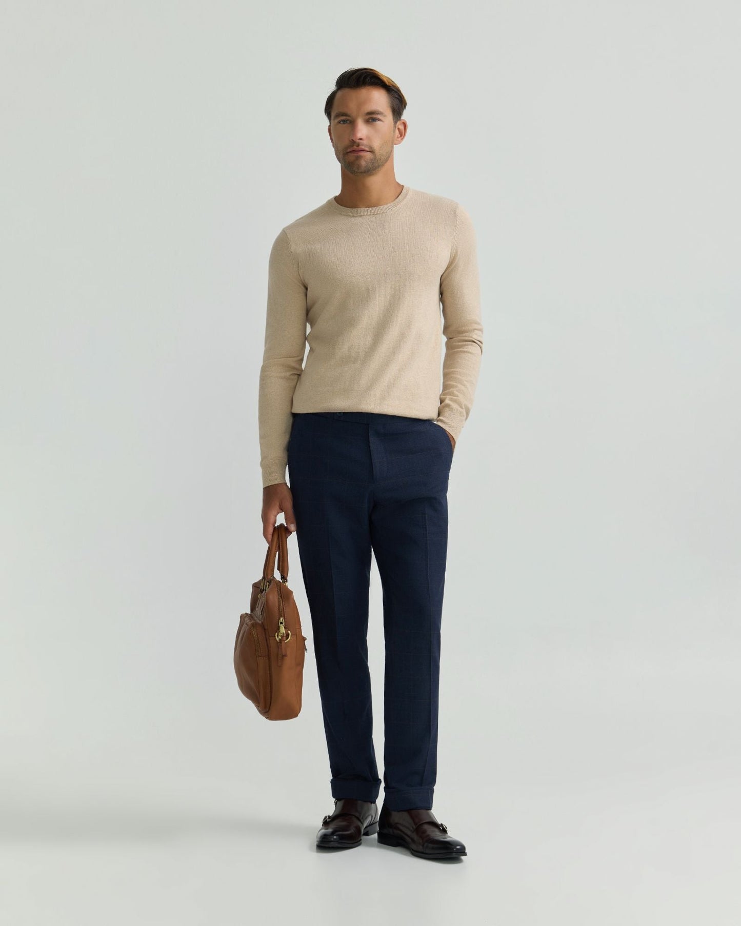 Crew Neck Cotton Cashmere Knit