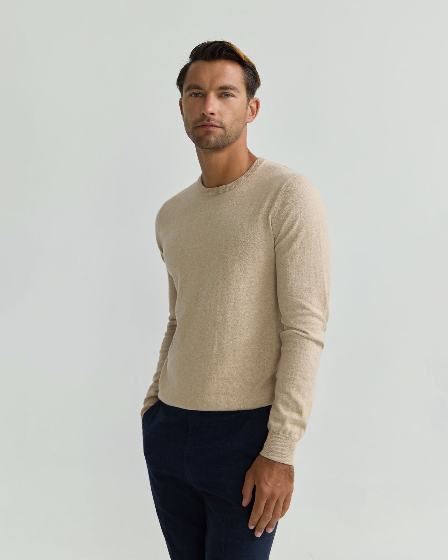 Crew Neck Cotton Cashmere Knit
