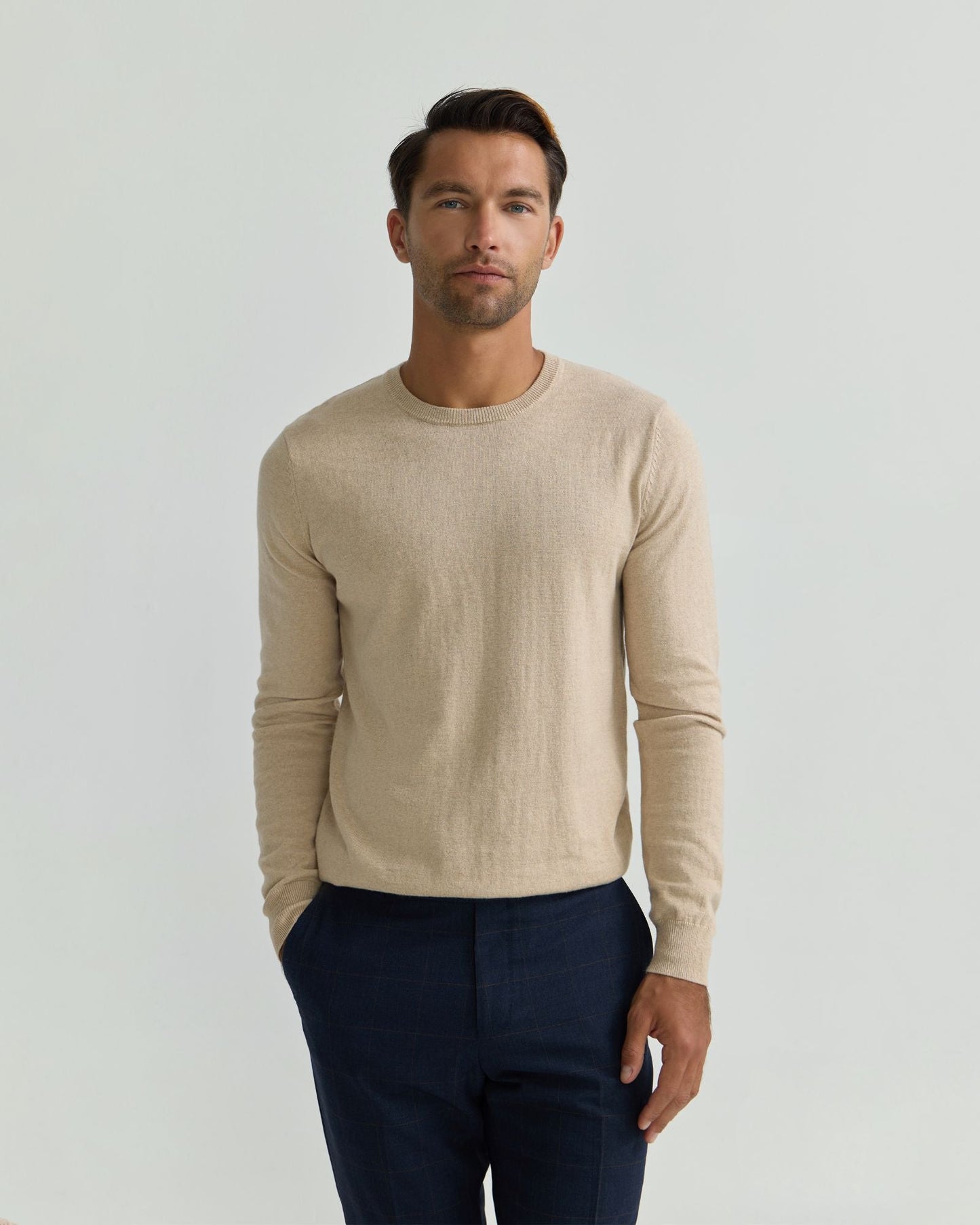 Crew Neck Cotton Cashmere Knit