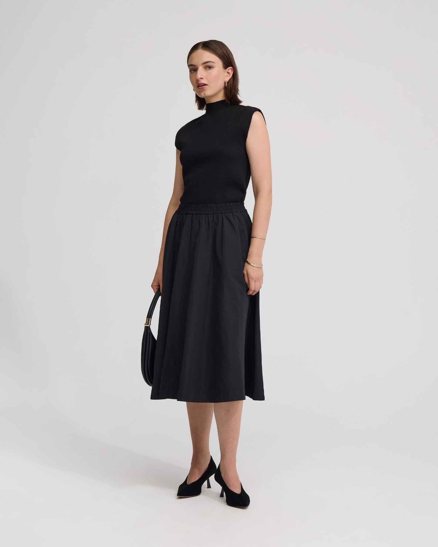 Pepper Knitted Funnel Collar Top