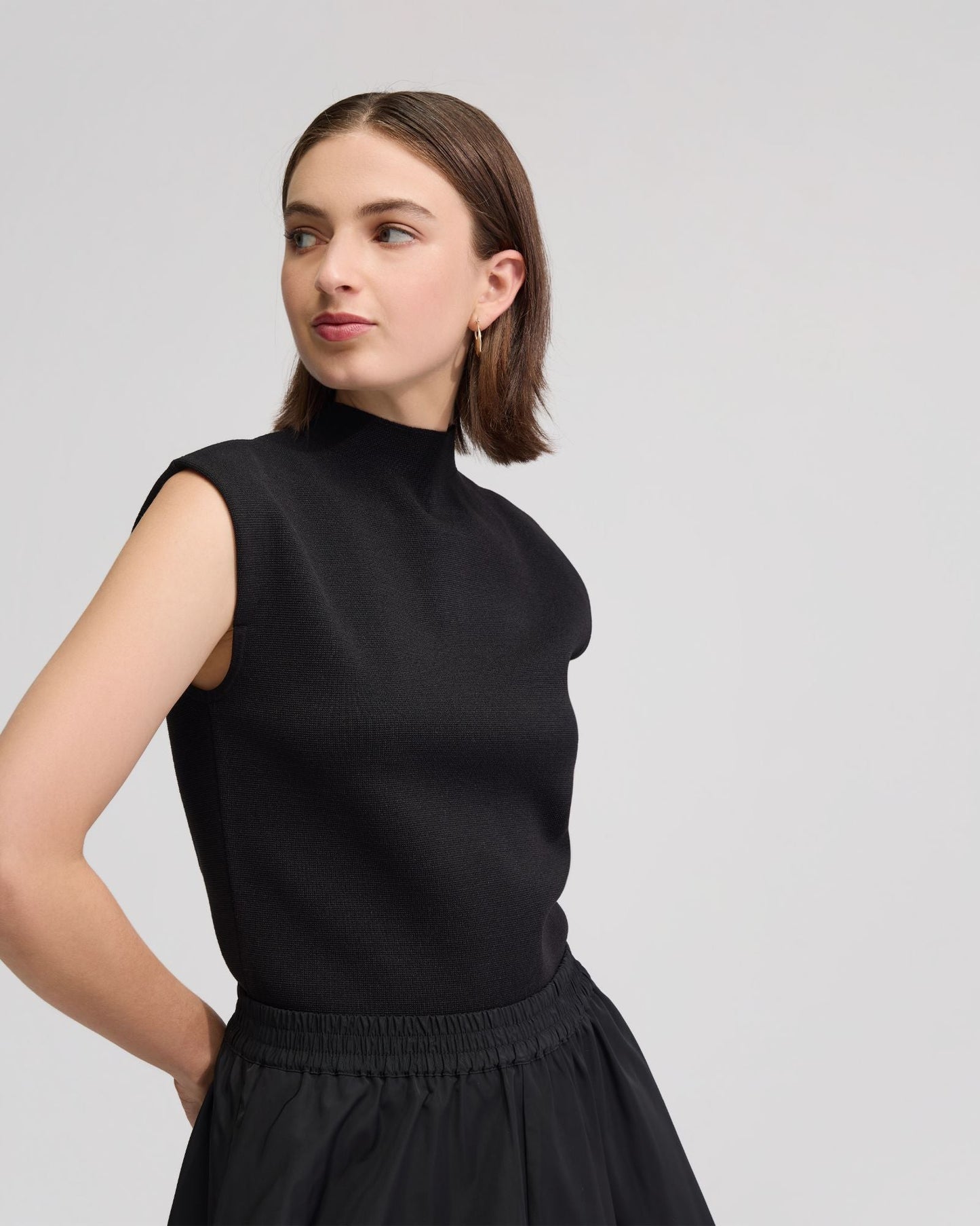 Pepper Knitted Funnel Collar Top