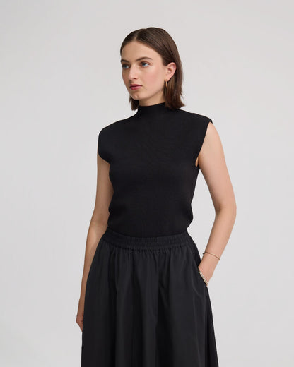 Pepper Knitted Funnel Collar Top