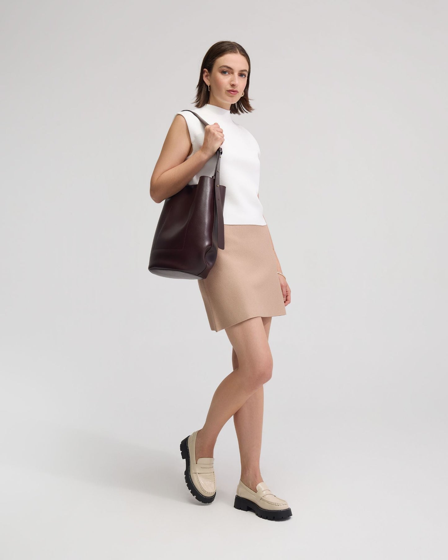 Pepper Knitted Funnel Collar Top