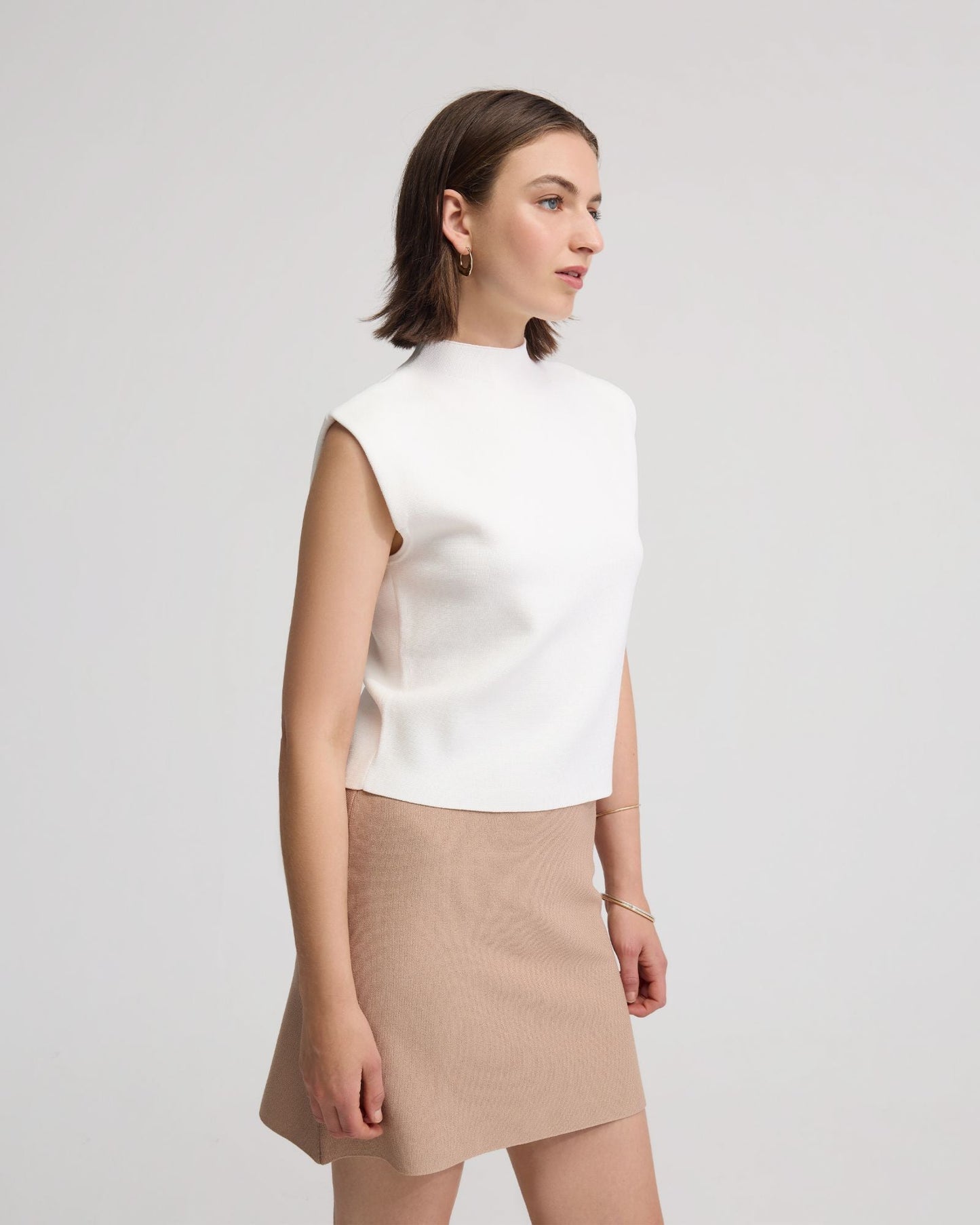 Pepper Knitted Funnel Collar Top