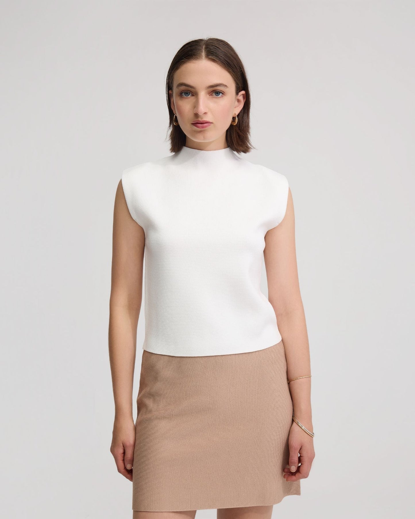 Pepper Knitted Funnel Collar Top