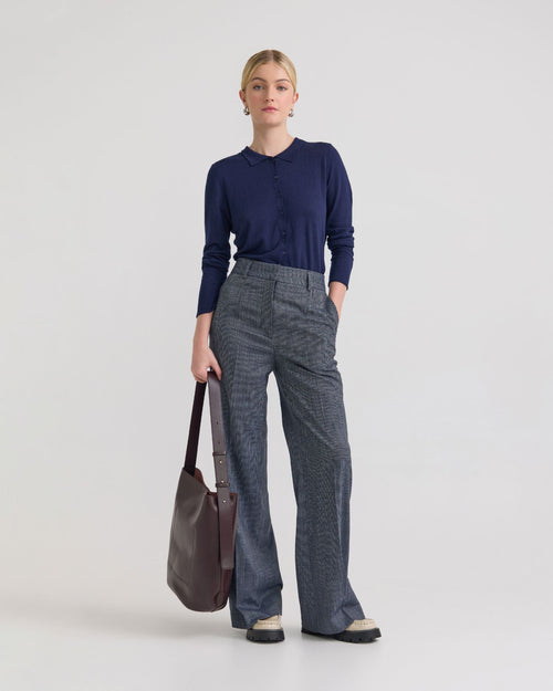 Edwina Silk Blnd Polo Collar Knit