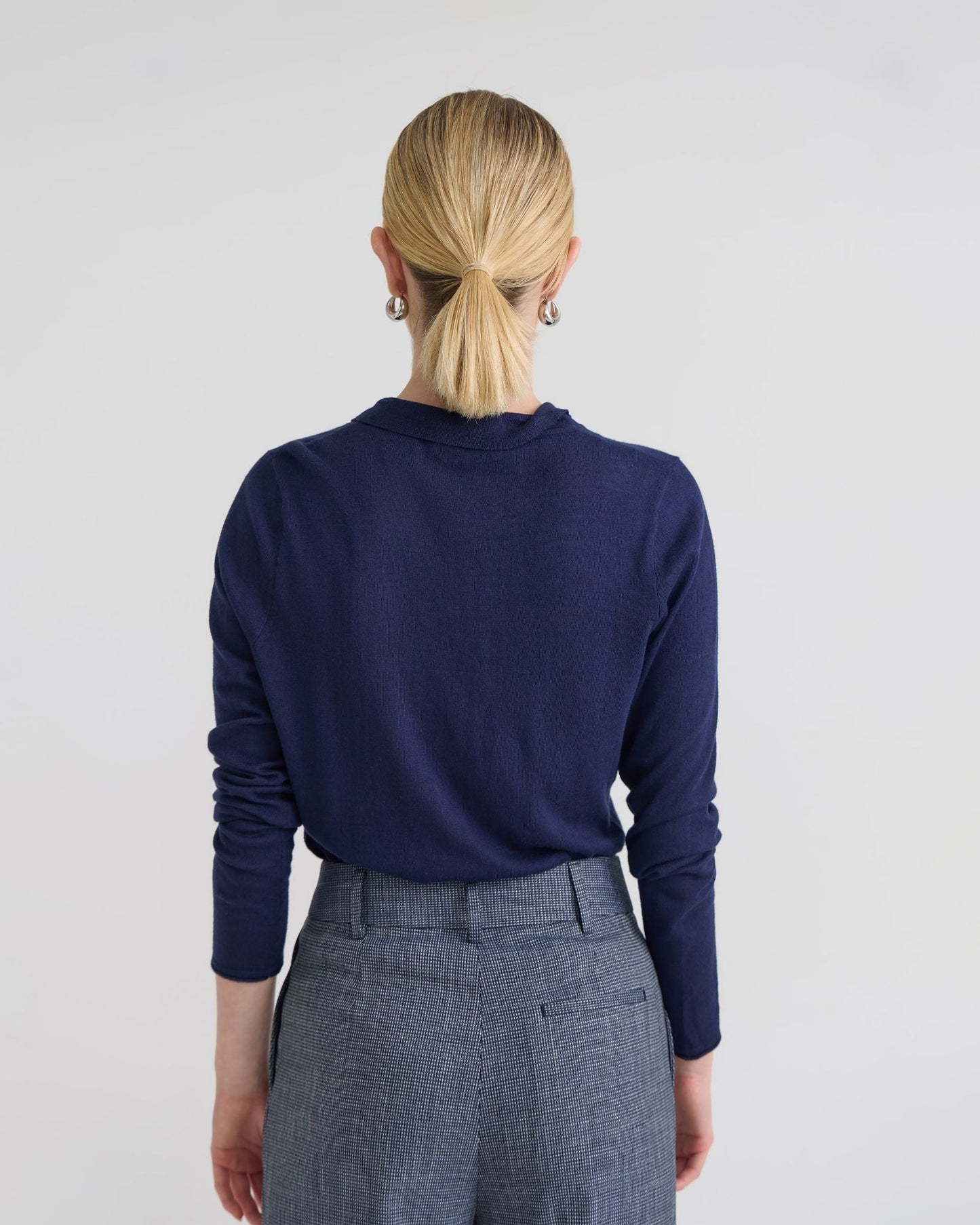 Edwina Silk Blnd Polo Collar Knit