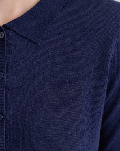 Edwina Silk Blnd Polo Collar Knit