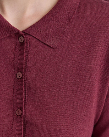 Edwina Silk Blnd Polo Collar Knit