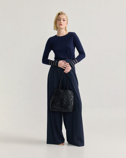 Raven Metallic Stripe Knit