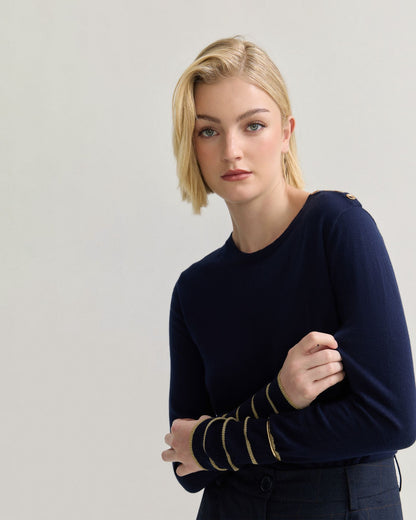 Raven Metallic Stripe Knit