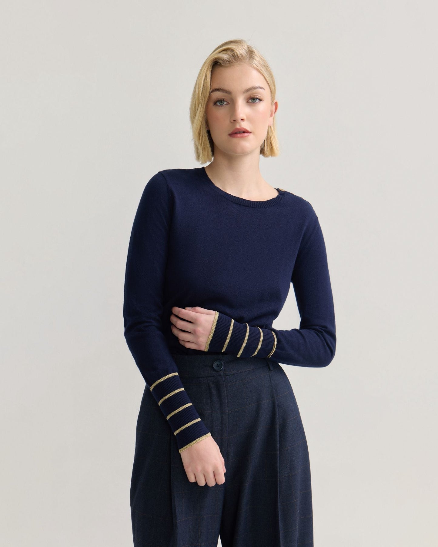 Raven Metallic Stripe Knit